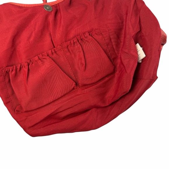 The Sak Boho Medium Red Leather Hobo Tote Bag Shoulder Purse - Picture 9 of 10